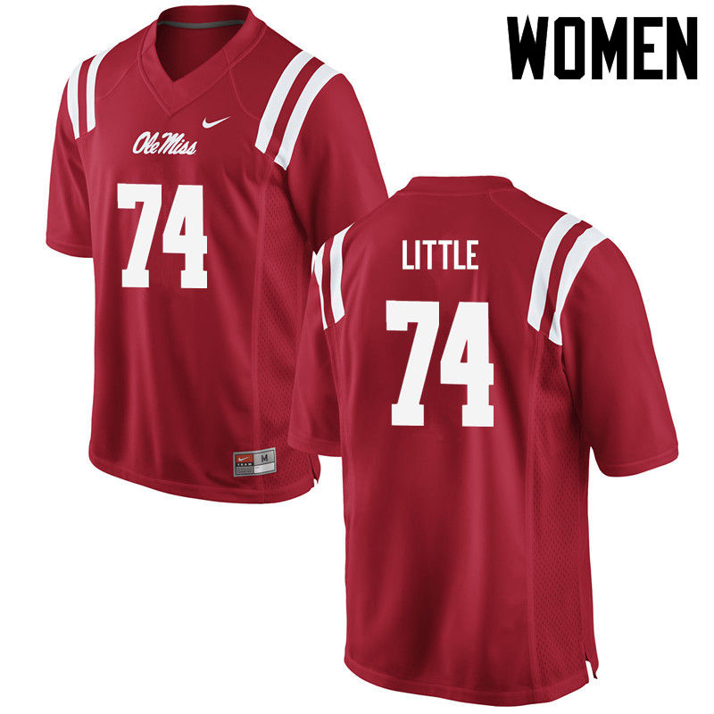 Greg Little Ole Miss Rebels NCAA Women's Red #74 Stitched Limited College Football Jersey AYQ1358IF